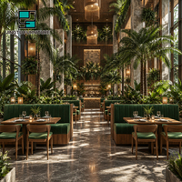 Ensemble de sièges droits à coutures cannelées en rotin avec base en bois pour restaurant, café, complexe hôtelier, personnalisable, OEM, vente en gros Chine