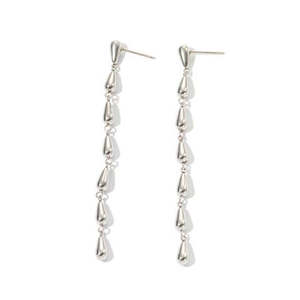 Boucles d'oreilles pendantes tendance en acier inoxydable 316L plaqué or PVD, durables et résistantes, design long en forme de goutte d'eau - Product Image 1