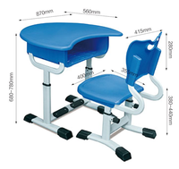 Ensemble de chaise et bureau d'étude ergonomique en plastique réglable en hauteur pour enfants, idéal pour la maison, la salle de classe et l'école