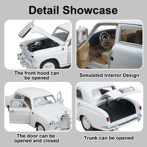 Modellino in Scala <span class=keywords><strong>1</strong></span>:<span class=keywords><strong>24</strong></span> di Auto d'Epoca Mercedes Benz 180 del 1953 con Supporto Espositivo - Product Image 5