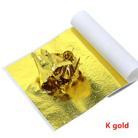Papel de hoja de oro K de Taiwán de 9x9CM para decoración de uñas de resina hoja de imitación para pintar Marco de muebles dorado