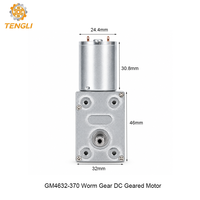 Moteur à engrenages à vis sans fin DC à double arbre Tengli GM4632-370 avec encodeur 6V 12V 24V, boîte de vitesses métallique à angle droit de 90 degrés pour la robotique
