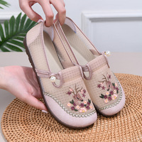 Nouvelles Chaussures Décontractées Respirantes et Légères en Tissu Brodé Style Hanfu Chinois pour Femme, Modèle Printemps-Été à Enfiler, Style Ancien Pékin
