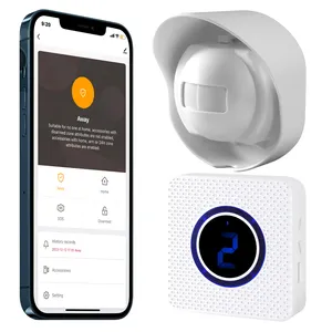 Smart Life Tuya tahan air WiFi bel pintu nirkabel Alarm Sensor gerak pintu baterai eksternal Sensor sistem peringatan jalan masuk