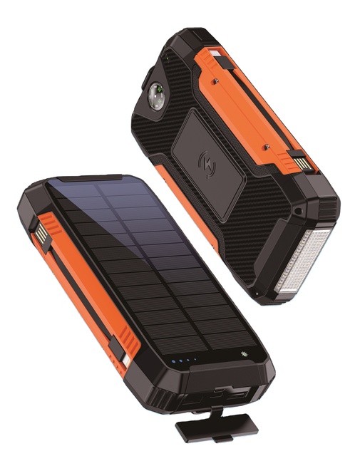 2023 Wireless Solar Li-Polymer Power Bank 30000mAh Waterproof 10W LED Light Double USB Micro USB Cables Portable Outdoor Use