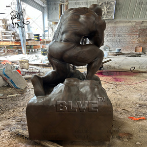 Blve nhà máy tùy biến tập thể dục nghệ thuật cơ bắp người đàn ông bức tượng cuộc sống Kích thước đúc đồng thể hình điêu khắc - Product Image 4