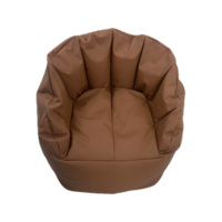 Fauteuil pouf en cuir PU imperméable, canapé paresseux enveloppant avec accoudoirs, siège pouf individuel d'intérieur pour la détente