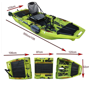 Kayak modulaire à pédales 2026 de 10 pieds avec hélice, pour 1 personne, en HDPE, avec compartiment de rangement pour poissons vivants, coque en plastique, pour rivières et mer - Product Image 3