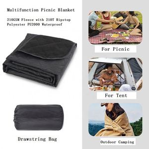 Waterproof Oem Odm Polar Factory Wholesale Tartan Picnic Winter Fleece Beach Blanket With Carry Bag Camping Mat - Product Image 2