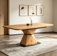 Nouveau design moderne et populaire Table extensible en bois de chêne naturel couleur bois Table à manger rectangulaire extensible en MDF