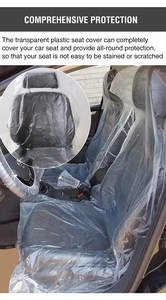 Evrensel plastik direksiyon tek kullanımlık araba koltuğu kapakları şeffaf koltuk direksiyon koruyucu kapaklar araç için - Product Image 6
