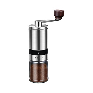 Moulin à café manuel en acier inoxydable durable à manivelle, personnalisé, 6 niveaux de précision, moulin à grains en céramique - Product Image 1