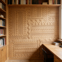 Panneaux muraux décoratifs en bois gravé modernes et imperméables, texture 3D, lambris pour cloisons de chambre à coucher - Vente en gros