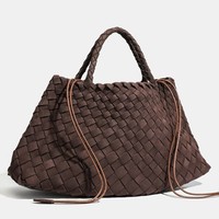 Tas Keranjang Anyaman Gaya Prancis untuk Wanita, Kesederhanaan Urban, Nuansa Mewah, Serbaguna, Tas Jinjing dengan Lapisan Matte