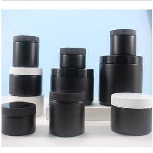 Tùy Chỉnh 500Ml 300Ml 4Oz 1L <span class=keywords><strong>1000</strong></span> <span class=keywords><strong>Ml</strong></span> 500 750 <span class=keywords><strong>1000</strong></span> <span class=keywords><strong>Ml</strong></span> Matte Đen Pe HDPE Nhựa Rộng Miệng <span class=keywords><strong>Jar</strong></span> Cho Bột Bổ Sung Bao Bì - Product Image 1