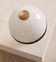 Lampe de table moderne en verre blanc et vert avec base en marbre vert pour villa, hôtel, chambre à coucher, lampe de table d'intérieur