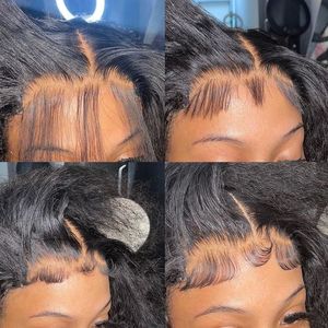 Perruque <span class=keywords><strong>Afro</strong></span> Lace Frontal Wig naturelle 13x4 — rxy, perruques cheveux humains, body wave, pre-plucked, Hd, pour femmes noires - Product Image 6