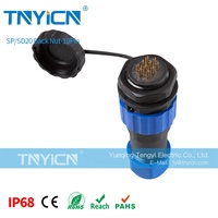 Dernière vente chaudeMontage sur panneau en plastique fileté IP68 SD20 Nut-10P arrière M20 mâle femelle prise d'alimentation connecteur circulaire étanche