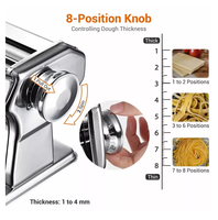 Machine à pâtes en acier inoxydable de qualité supérieure 8 réglages d'épaisseur réglables 150 Machine à rouleaux pour ustensiles de cuisine ménagers