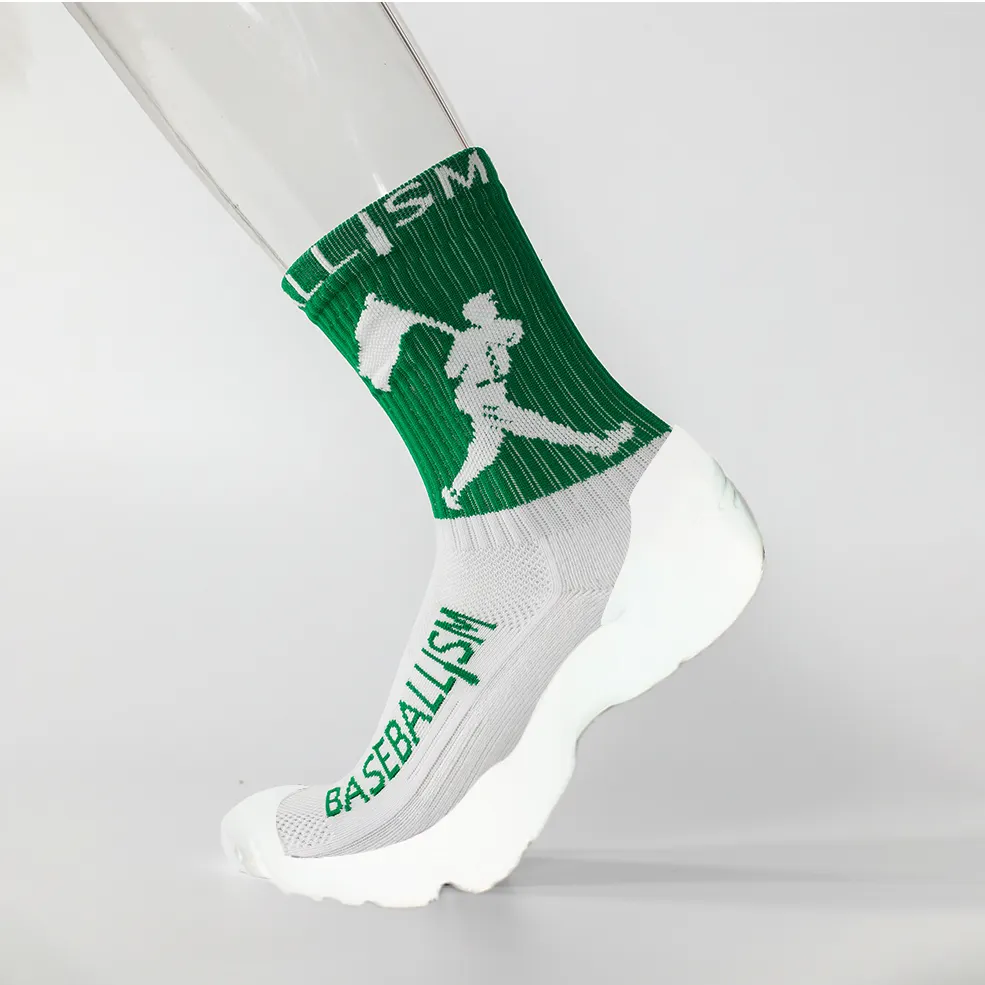 BASEBALLISM Herren Flat Knit Sneaker Weiß PVC EVA OEM Male Support Kunden spezifisches Logo Akzeptiert SOCKS SHOE