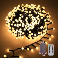 Lampu Bola Bundar Natal Lampu Peri Bola Putih Lampu Dekoratif Chibi Maruko-chan Lampu Berkemah Tahan Air Luar Ruangan