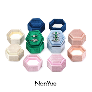 New Best-Selling <strong>Velvet</strong> Hexagon Portable Luxury Ring <strong>Box</strong> <strong>Velvet</strong> <strong>Jewelry</strong> <strong>Box</strong> Get Marry Ring Packaging <strong>Box</strong> Custom Printed Logo - Product Image 4