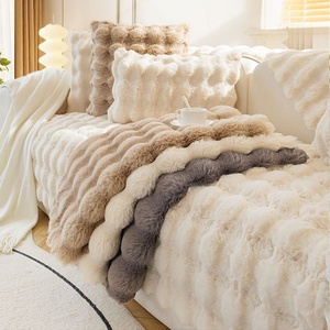 Áo gối sofa lông giả thỏ dày dặn mùa đông, thiết kế đơn giản, chất liệu flannel thân thiện với môi trường - Product Image 2