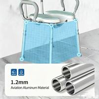 Siège de bain antidérapant à haute capacité de charge pour personnes âgées / Chaise de douche en alliage d'aluminium avec rainure pour le nettoyage des zones intimes