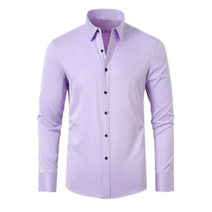 Camisa <span class=keywords><strong>de</strong></span> <span class=keywords><strong>vestir</strong></span> personalizada <span class=keywords><strong>para</strong></span> <span class=keywords><strong>hombre</strong></span> Castaño Antiarrugas Liso Delgado Manga larga Estilo <span class=keywords><strong>de</strong></span> negocios Otoño - Product Image 3