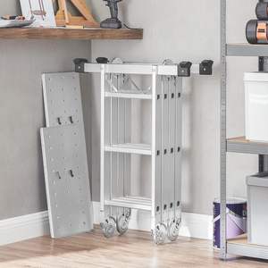 4x3 तह एल्यूमीनियम मचान सीढ़ी सीढ़ी सीढ़ी सीढ़ी सीढ़ी की सीढ़ी, घर के गोदाम और सुपरमार्केट आउटडोर इनडोर उपयोग के लिए - Product Image 2