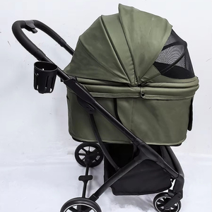 Luxury One-Hand Auto-Folding <b>Dog</b> and Travel Stroller All-in-One Washable and Adjustable Large <b>Dog</b> Stroller - Product Image 1