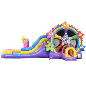 Castillo inflable comercial para niños con tobogán y plataforma de saltos, tipo noria, para uso en seco o mojado. - Product Image 2
