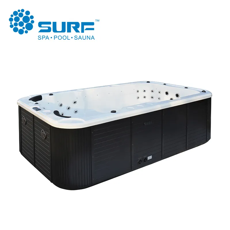 High quality big size swimming pool outdoor hot tub 6 to 8 person acrylic swim spa tub with balboa system