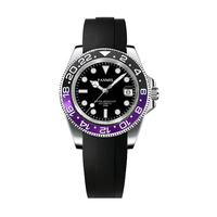 Montre-bracelet pour homme avec logo personnalisé, automatique, dotée d'un verre saphir et d'un bracelet en acier véritable