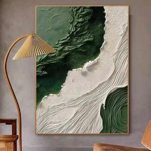 Arte Mural Moderno en Lienzo 3D Enmarcado, Impresiones de Pintura Abstracta de Montañas en Acuarela Azul, Decoración Minimalista para el Hogar - Product Image 2