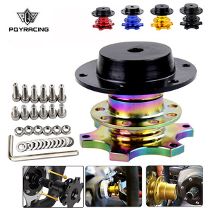 พวงมาลัยรถแข่งแบบถอดเร็ว ฮับอะลูมิเนียมสีแดง อัพเกรดรถยนต์แบบสากล - Product Image 5