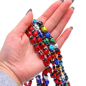 GP1026 Soplado a mano hecho a mano multicolor Lampwork Ladybug Beads Glass Ladybirds Lady Bug Beads Cute Glass Ladybug Beads - Product Image 6