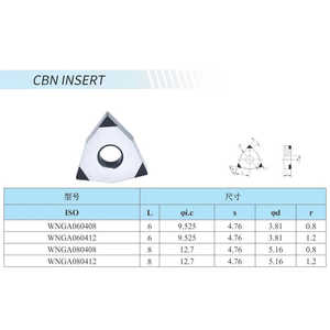 Jeekvisen WNGA0804 08-6s Plaquettes de coupe en carbure et diamant PCD pour machines de tour Alliage dur et matériau HSS Numéro de modèle TNMG - Product Image 6