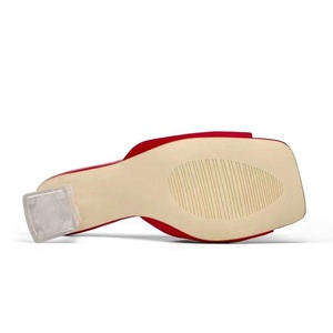 Sandales en soie à fleurs pour femmes, bout carré ouvert, talons épais en cristal, mules confortables pour robe - Product Image 2
