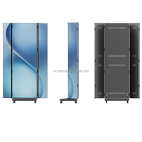 Écran miroir pliable à trois volets avec affichage LED pour magasins de détail, utilisation intérieure/extérieure, graphiques et vidéo, design sur pied