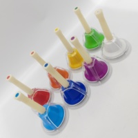 Musical Educational Toy for Kids Children Colorful Handbell Hand Percussion Bells Kit Learning Factory 8 Note Diatonic Metal