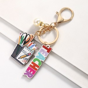 Nouveau porte-clés pendentif en acier inoxydable style scolaire pour la remise des diplômes, design personnalisé, étanche, cadeau de la Fête des Enseignants, décoration - Product Image 3