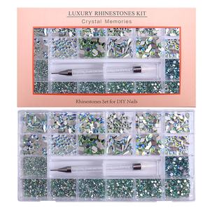 ชุดตกแต่งเล็บ 21 ชิ้น รูปทรงหลากหลาย 3 มิติ แบบติดหลังเรียบ ประดับด้วยคริสตัลแก้วยอดนิยม ชุดตกแต่งเล็บด้วยเพชรปลอม - Product Image 5