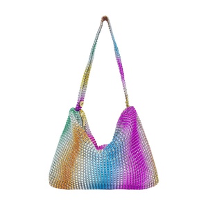 Fashionable Simple Design Vintage Rhinestone Luxury Women Bag Crystal <b>Purse</b> Colorful Shoulder Bag - Product Image 5