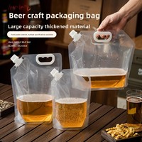 Pochettes à bec verseur en PET de qualité alimentaire, épaissies, pour bière, scellées, portables, jetables, personnalisables, pour emballage de boissons transfrontalier