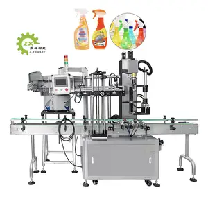 ZXSMART PLC Control Automatic Electric Spray Trigger Plastic Bottle Pump Screw Capping Machine 5 Liter