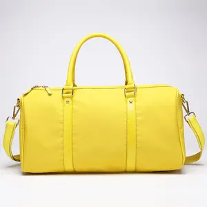 Sac de sport en cuir véritable jaune, cabas de grande capacité, unisexe, de Yoga, de voyage, de nuit, offre spéciale