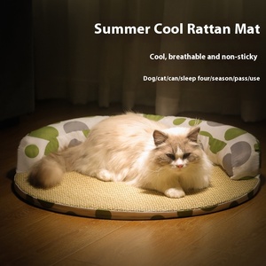 Alfombra Universal Ecológica de Lino y Felpa para Mascotas, Diseño de Estampado Animal, Color Personalizado, para Viajes, Hogar, Verano, Refrescante, para Perros y Gatos - Product Image 1