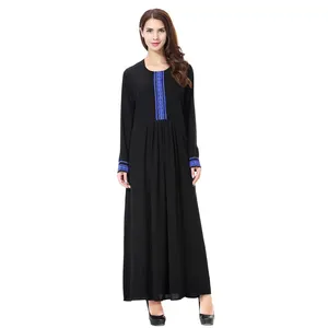 dubai China factory wholesale online shop muslim dress abaya open abayas black embroidery muslim woman