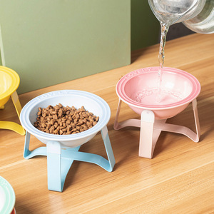 Bol arrondi écologique en céramique française pour animaux de compagnie IPX5 support en fer étanche motif solide bol de nourriture à eau d'intérieur pour petits chiens chats - Product Image 3
